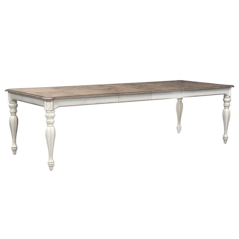 Table à pieds rectangulaire Magnolia Manor Antique White Weathered Bark - Blanc antique