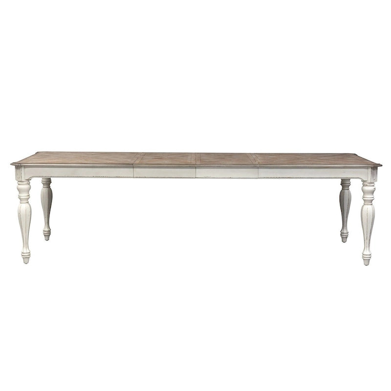 Table à pieds rectangulaire Magnolia Manor Antique White Weathered Bark - Blanc antique