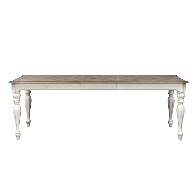 Table à pieds rectangulaire Magnolia Manor Antique White Weathered Bark - Blanc antique