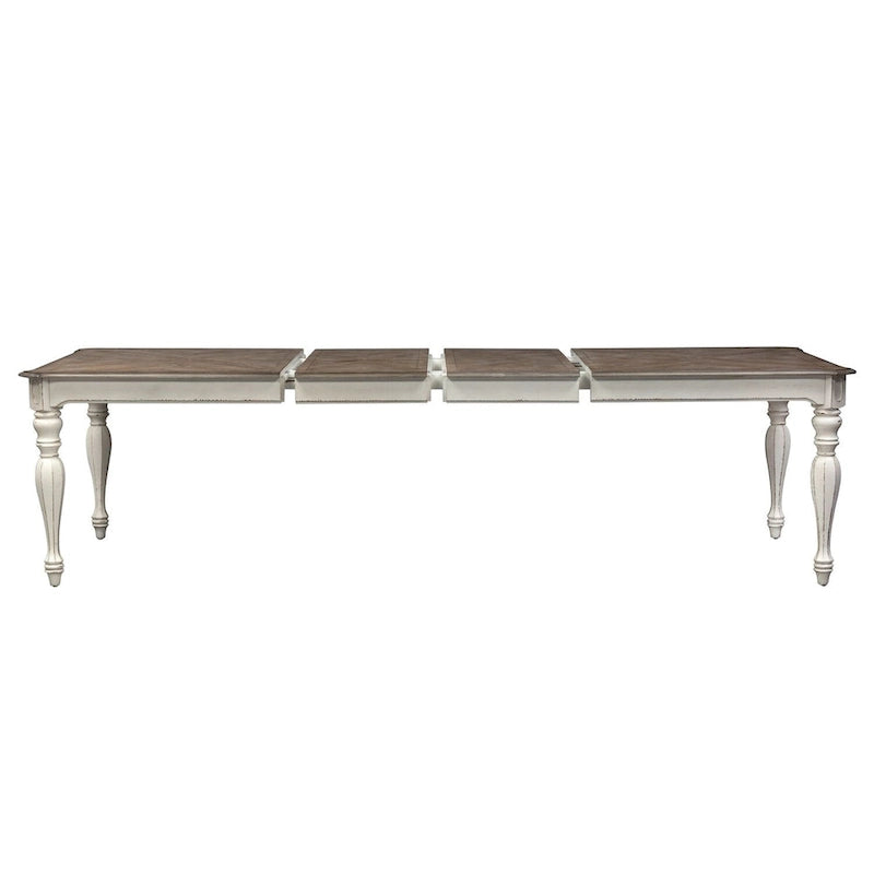 Table à pieds rectangulaire Magnolia Manor Antique White Weathered Bark - Blanc antique