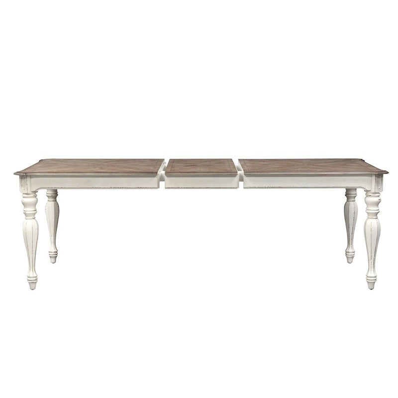 Table à pieds rectangulaire Magnolia Manor Antique White Weathered Bark - Blanc antique