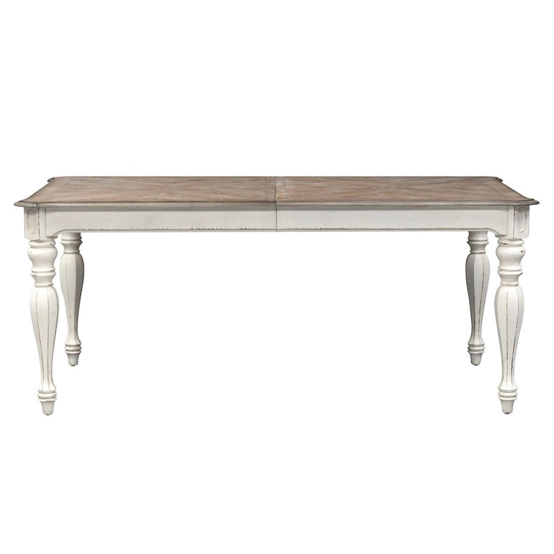 Table à pieds rectangulaire Magnolia Manor Antique White Weathered Bark - Blanc antique