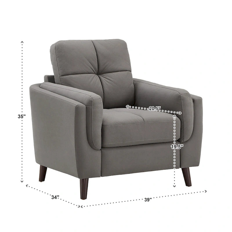 Fauteuil large Dorelle 39 en microfibre par iNSPIRE Q Modern