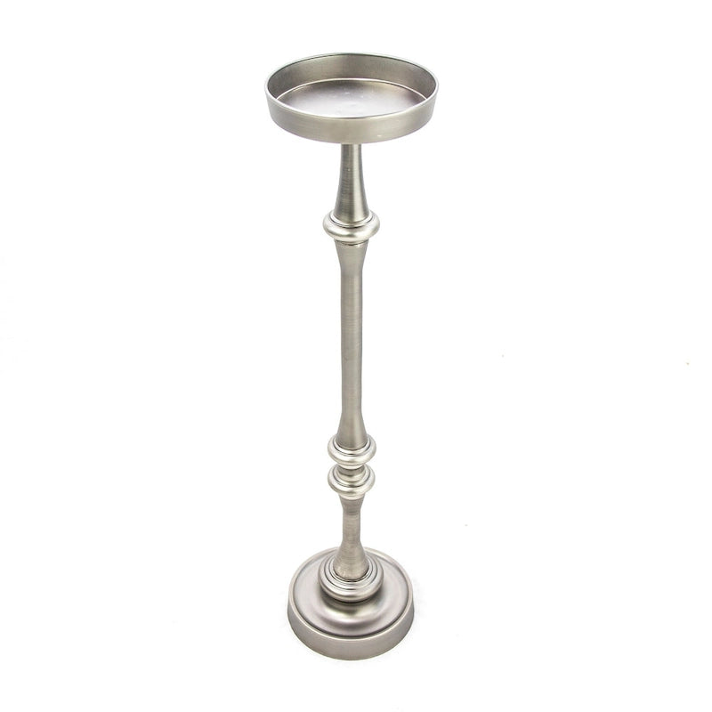 Table d'appoint piédestal à Martini ronde Glam, Argent antique