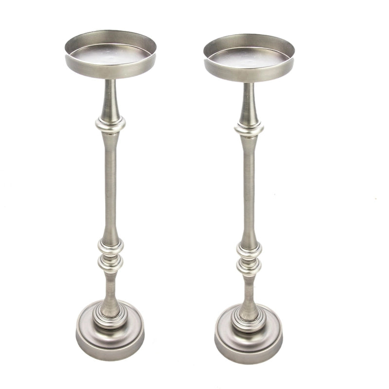 Table d'appoint piédestal à Martini ronde Glam, Argent antique