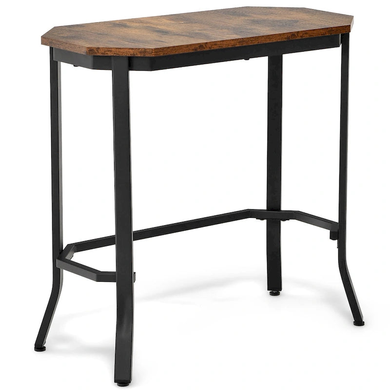 Table d'appoint étroite industrielle, table d'appoint de canapé mince avec cadre en acier