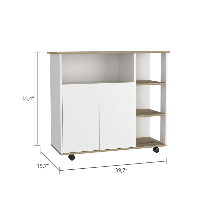 Îlot de cuisine FM Furniture Serbie, un meuble, quatre étagères ouvertes