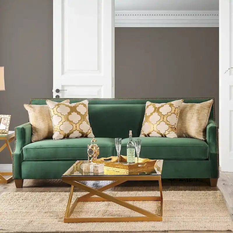 Canapé en tissu vert Yaur avec clous de finition, de Furniture of America