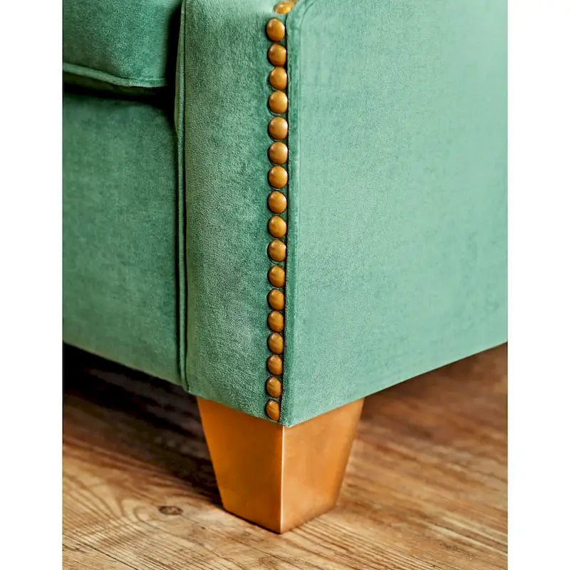 Canapé en tissu vert Yaur avec clous de finition, de Furniture of America