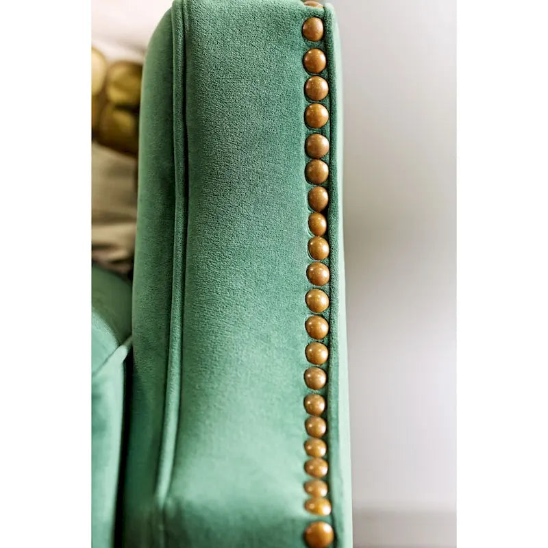 Canapé en tissu vert Yaur avec clous de finition, de Furniture of America