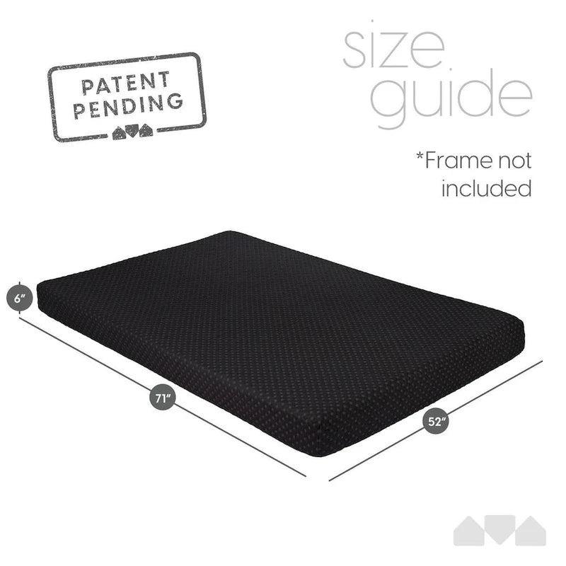Matelas de futon en mousse à mémoire de forme pleine grandeur Milliard Black