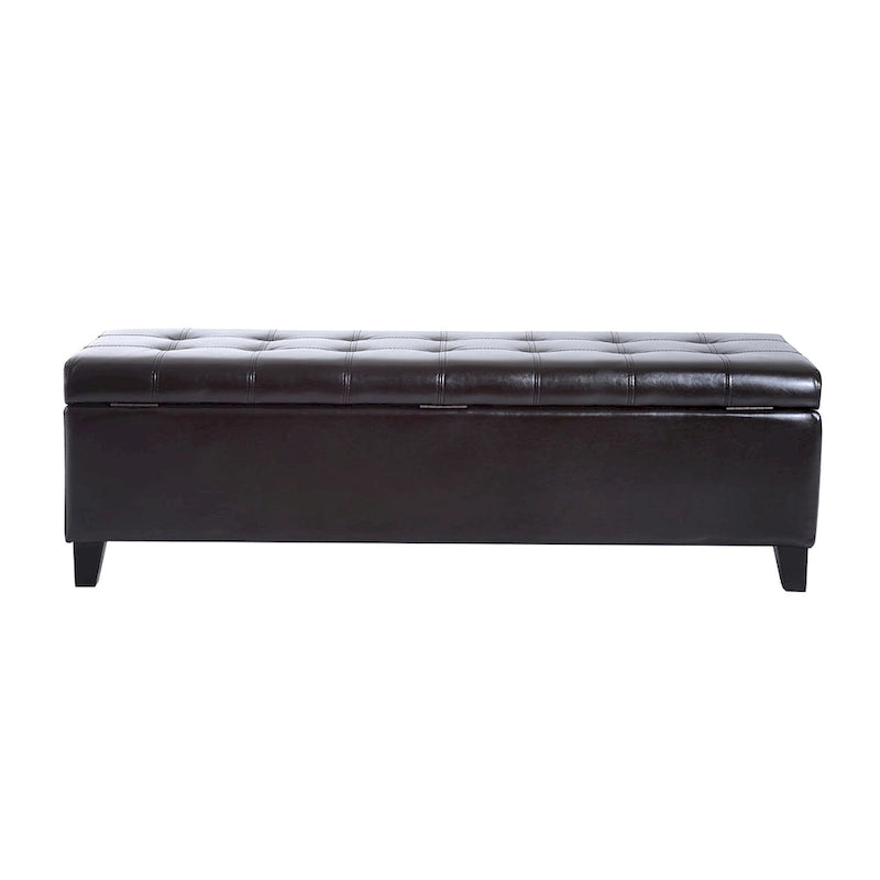 Banc coffre de rangement capitonné en similicuir de 130 cm – 19*50,25*16