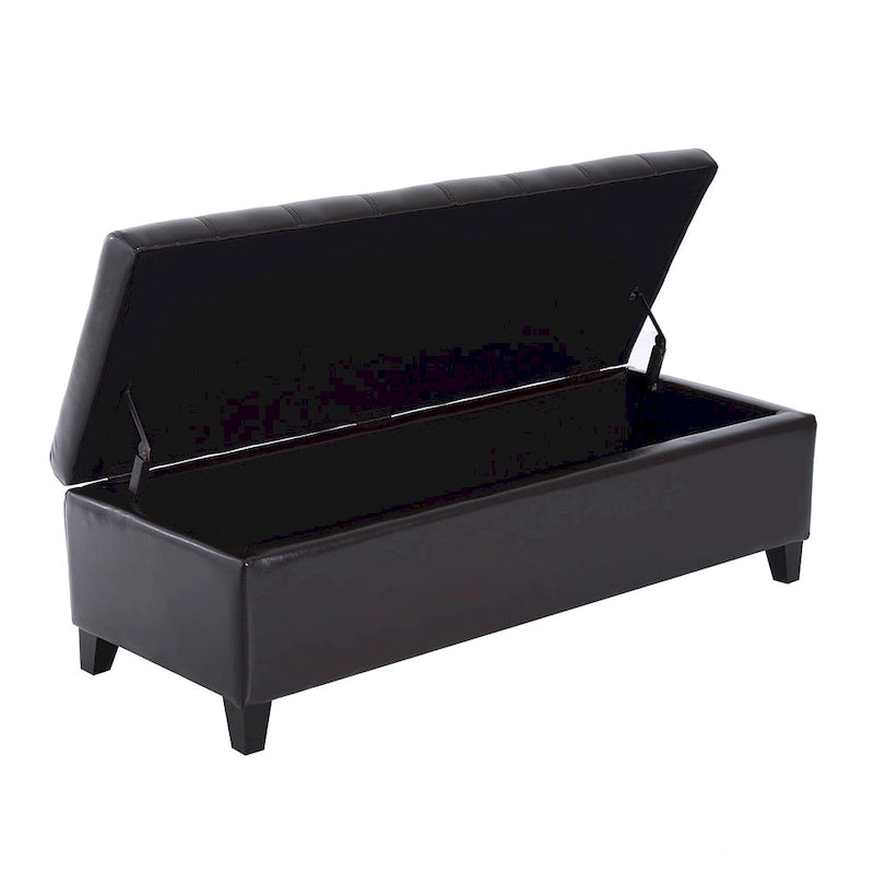 Banc coffre de rangement capitonné en similicuir de 130 cm – 19*50,25*16