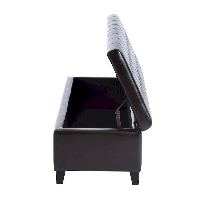 Banc coffre de rangement capitonné en similicuir de 130 cm – 19*50,25*16