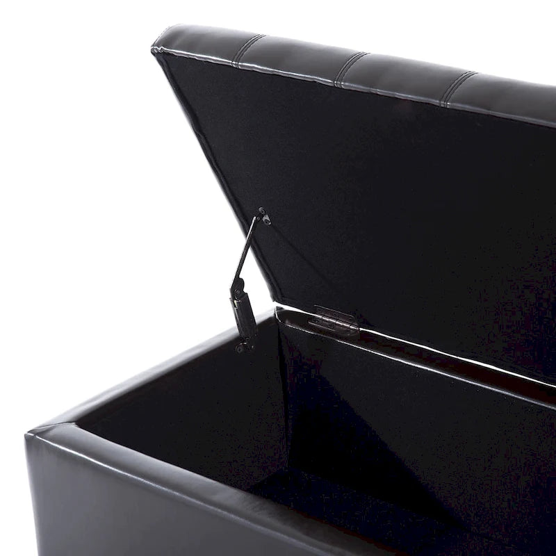 Banc coffre de rangement capitonné en similicuir de 130 cm – 19*50,25*16