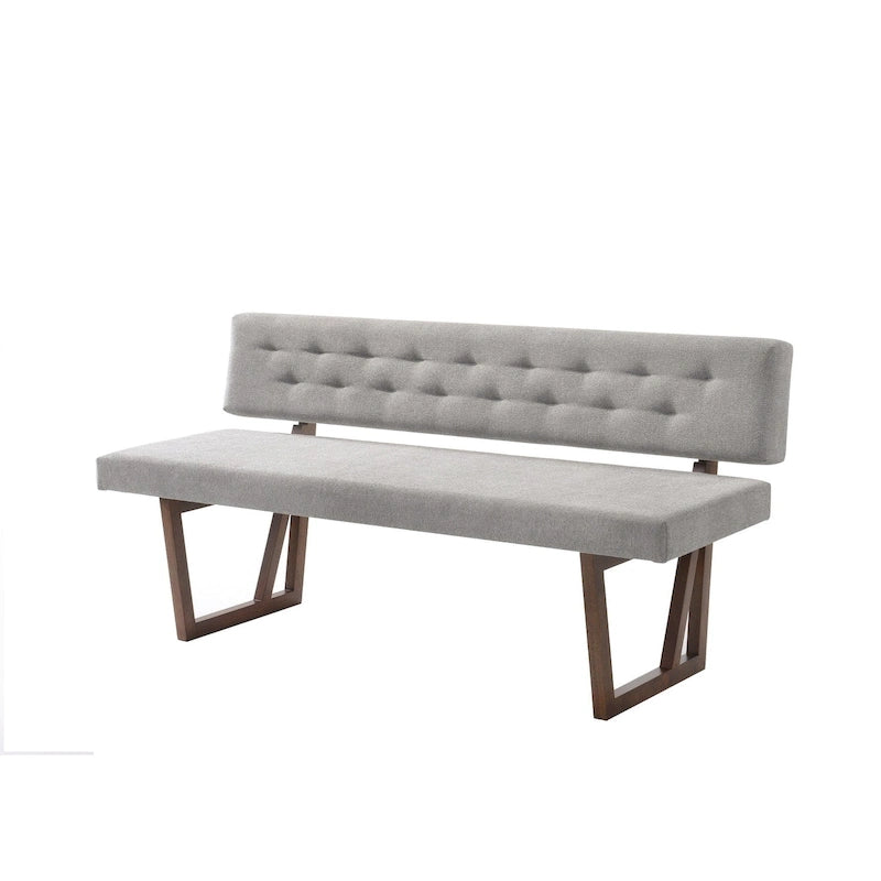 Banc de salle à manger moderne Modrest Jordan gris et noyer