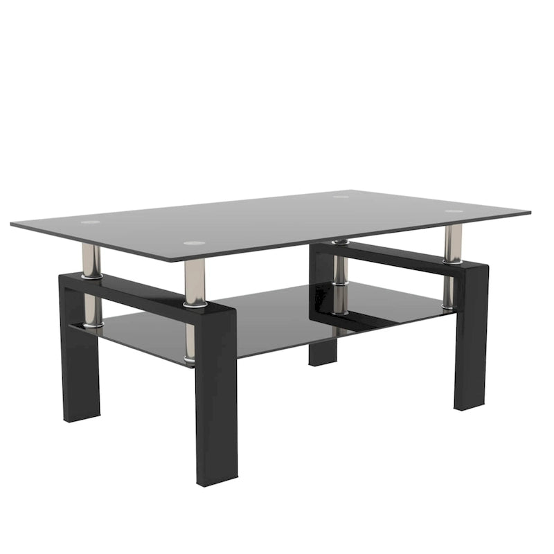 Table basse rectangulaire en verre