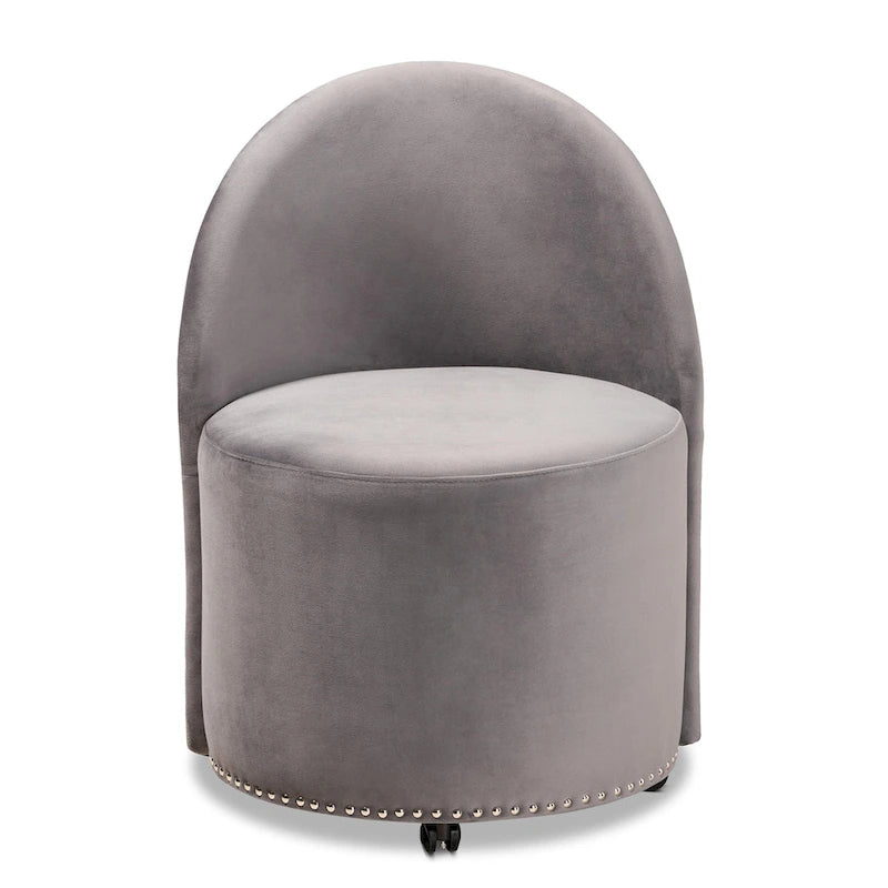 Fauteuil d'appoint roulant en velours Bethel Glam and Luxe