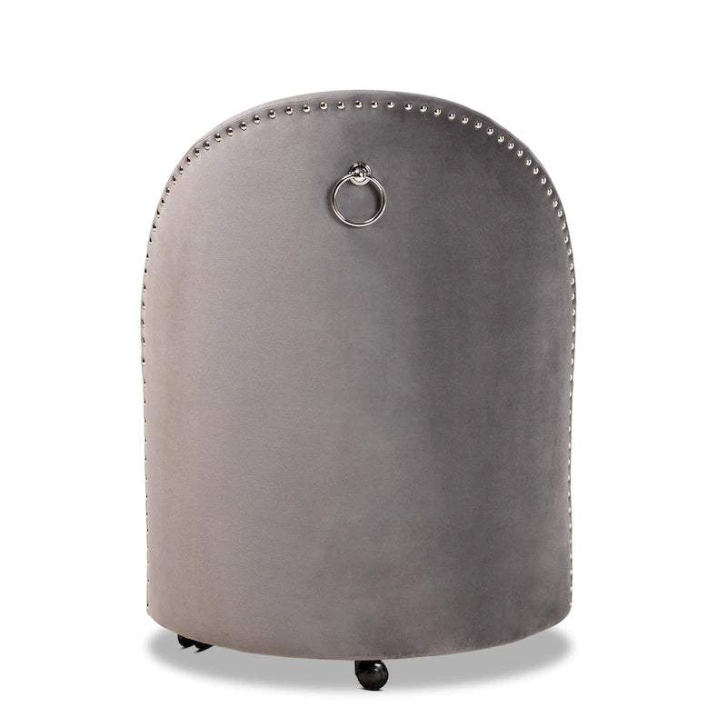 Fauteuil d'appoint roulant en velours Bethel Glam and Luxe