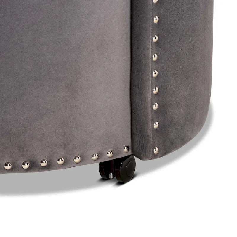 Fauteuil d'appoint roulant en velours Bethel Glam and Luxe