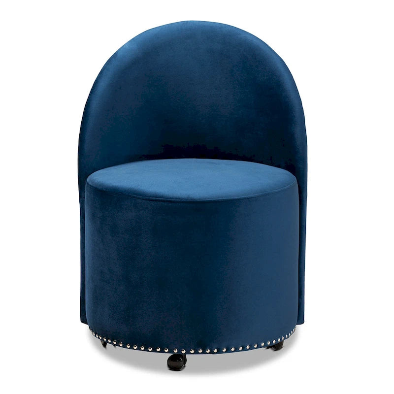Fauteuil d'appoint roulant en velours Bethel Glam and Luxe