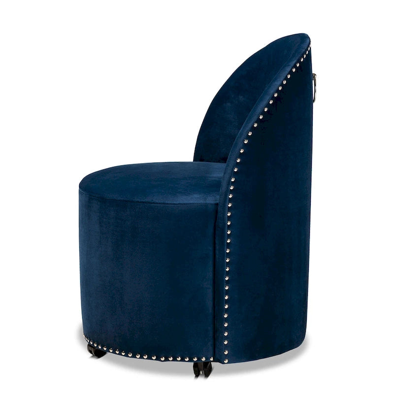 Fauteuil d'appoint roulant en velours Bethel Glam and Luxe