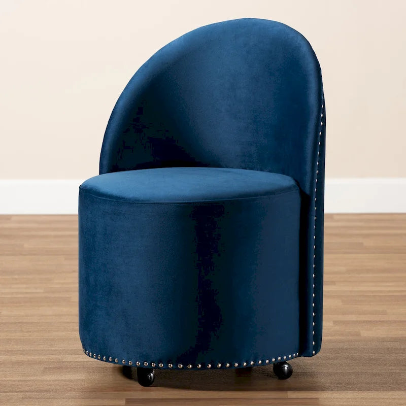 Fauteuil d'appoint roulant en velours Bethel Glam and Luxe