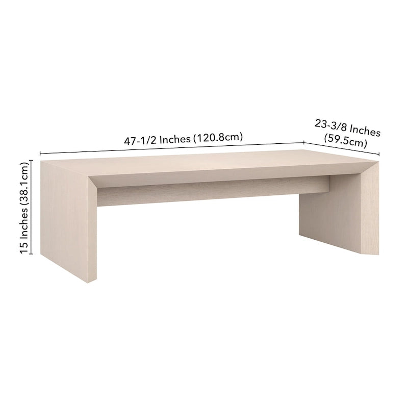 Table basse rectangulaire de 122 cm de large - 120,6 cm de large