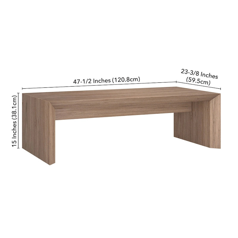 Table basse rectangulaire de 122 cm de large - 120,6 cm de large