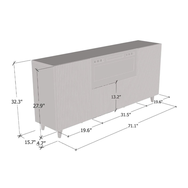 Buffet latéral pour cheminée électrique Pafos BL-EF 71