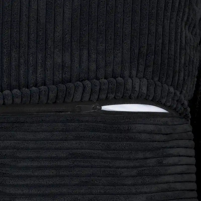 102 Canapé Modulable Réversible en Velours Côtelé Géant avec Pouf