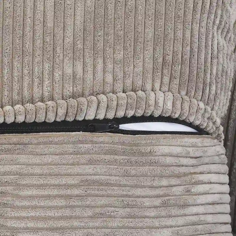 102 Canapé Modulable Réversible en Velours Côtelé Géant avec Pouf