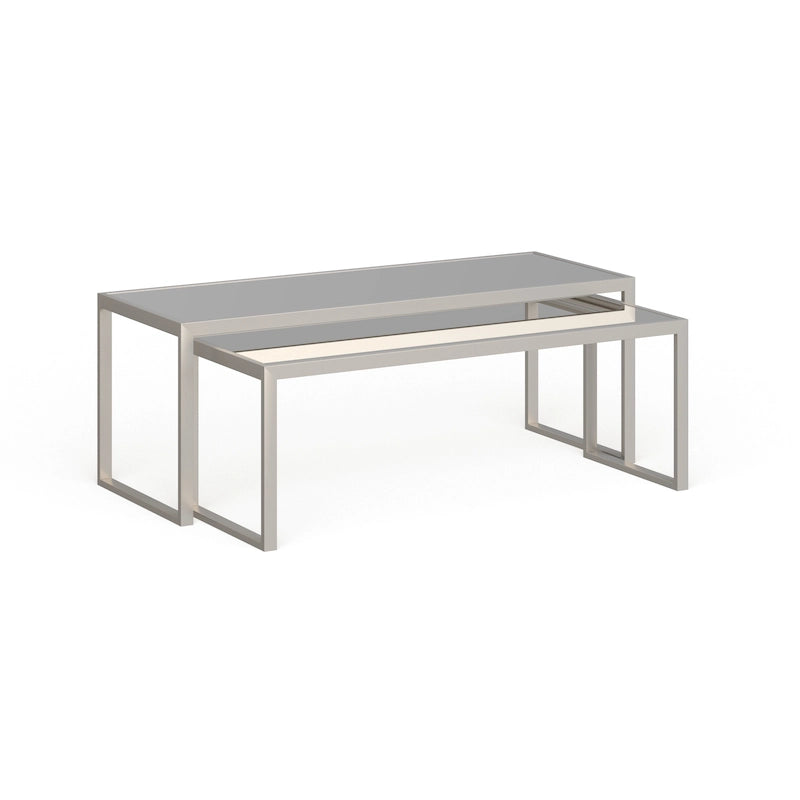 Table basse gigogne Silver Orchid Goetz en bronze noirci
