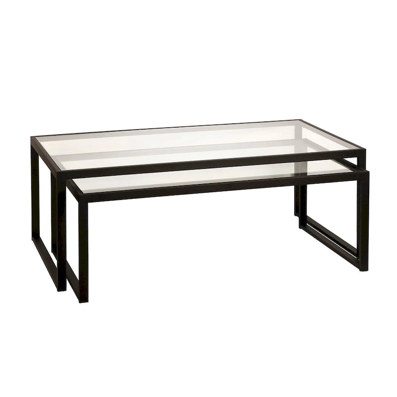 Table basse gigogne Silver Orchid Goetz en bronze noirci