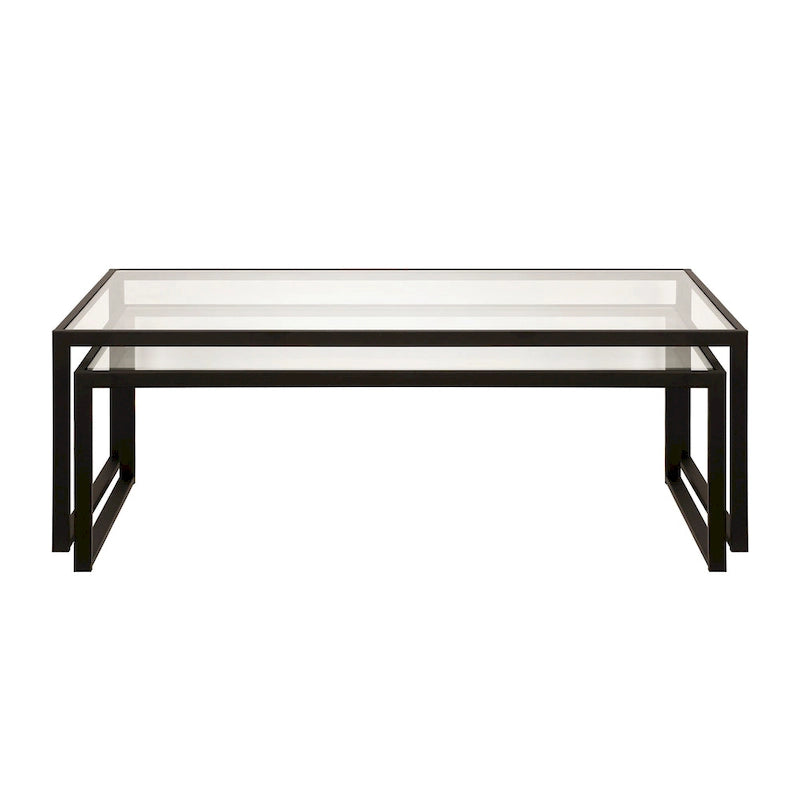 Table basse gigogne Silver Orchid Goetz en bronze noirci