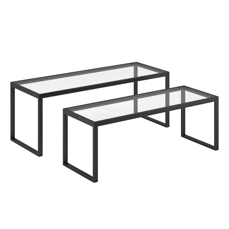 Table basse gigogne Silver Orchid Goetz en bronze noirci