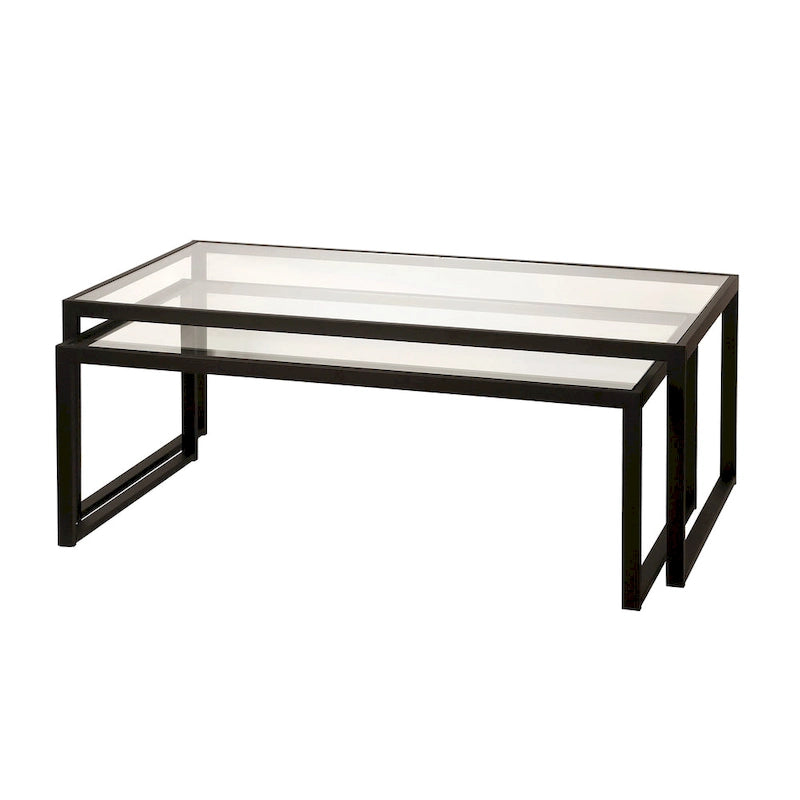 Table basse gigogne Silver Orchid Goetz en bronze noirci