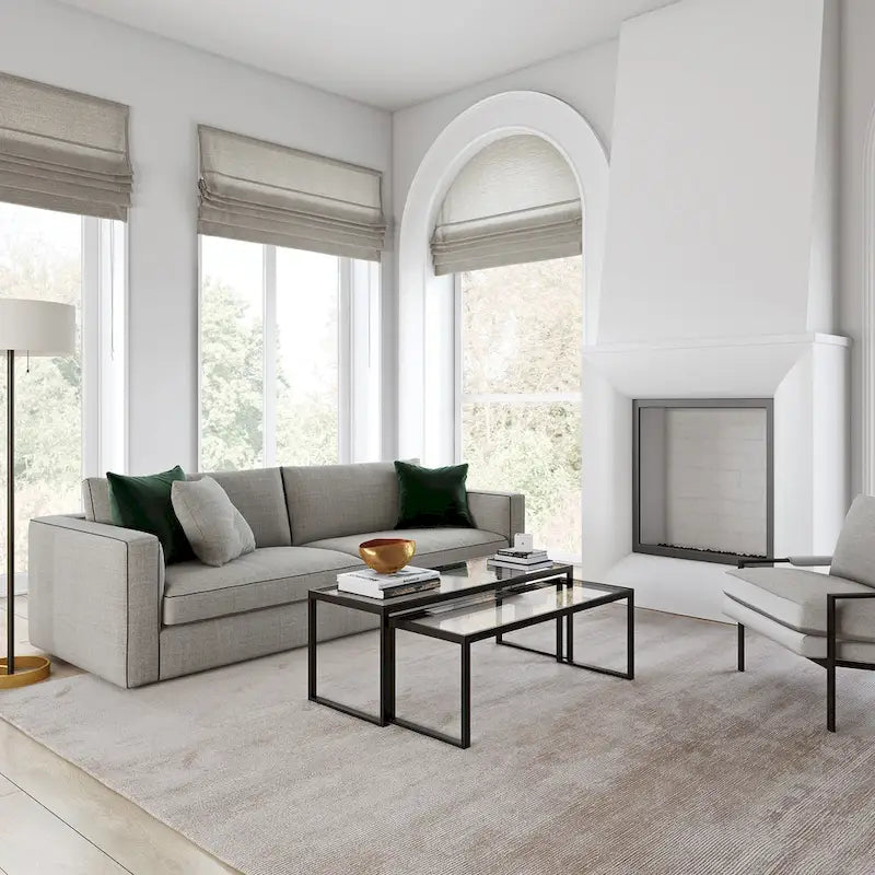 Table basse gigogne Silver Orchid Goetz en bronze noirci