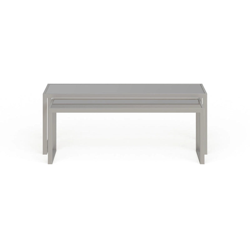Table basse gigogne Silver Orchid Goetz en bronze noirci