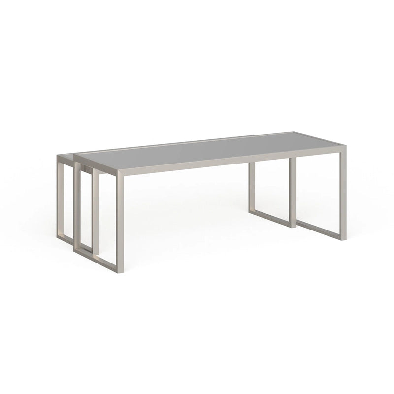 Table basse gigogne Silver Orchid Goetz en bronze noirci