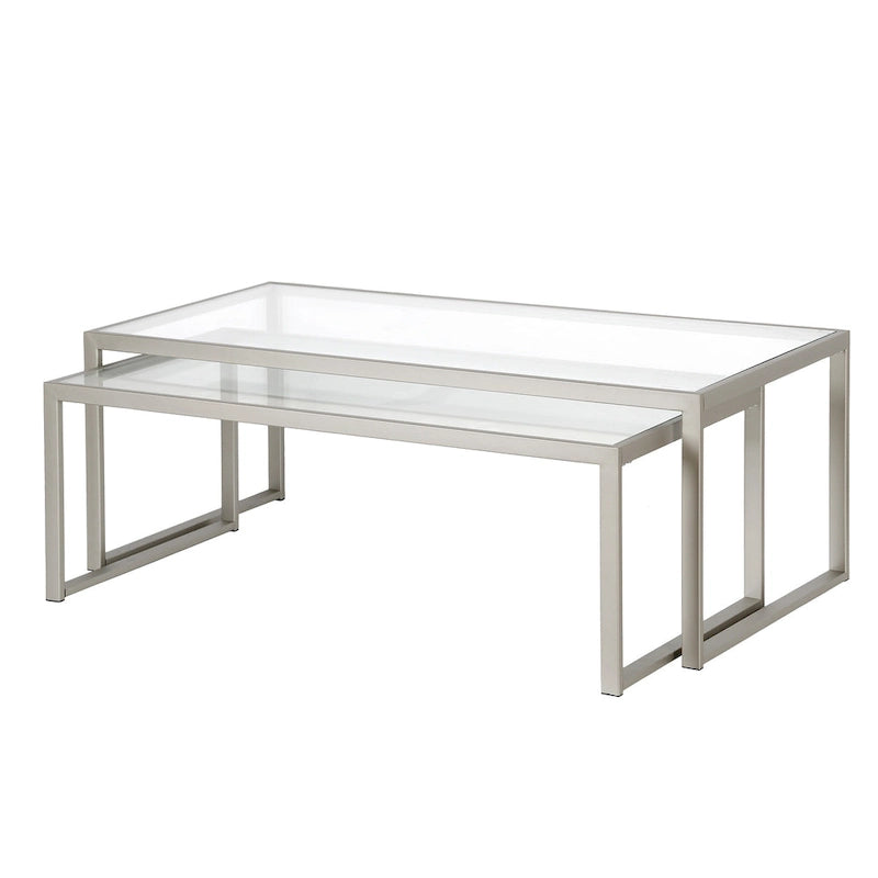 Table basse gigogne Silver Orchid Goetz en bronze noirci