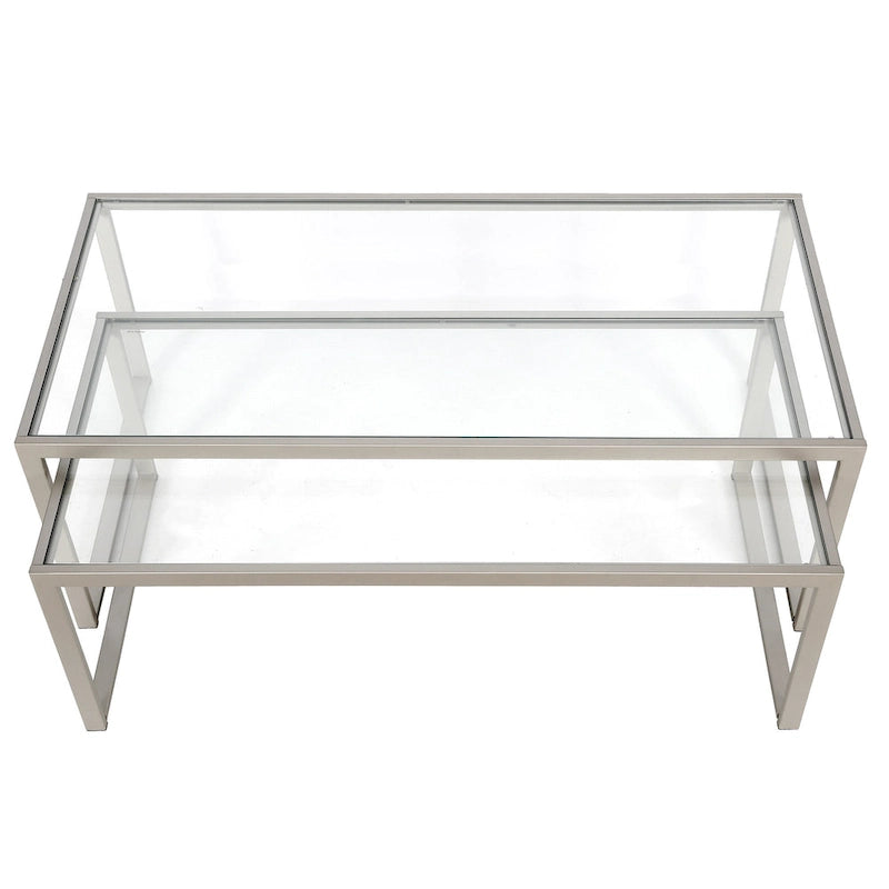 Table basse gigogne Silver Orchid Goetz en bronze noirci