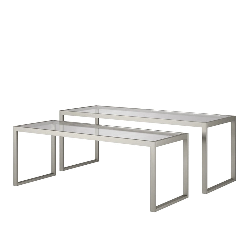 Table basse gigogne Silver Orchid Goetz en bronze noirci