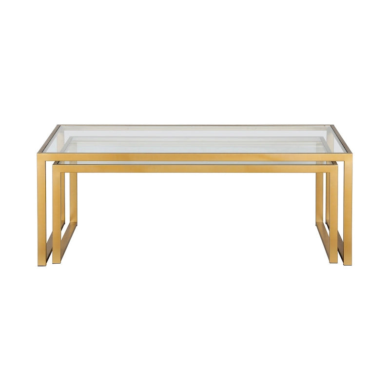 Table basse gigogne Silver Orchid Goetz en bronze noirci