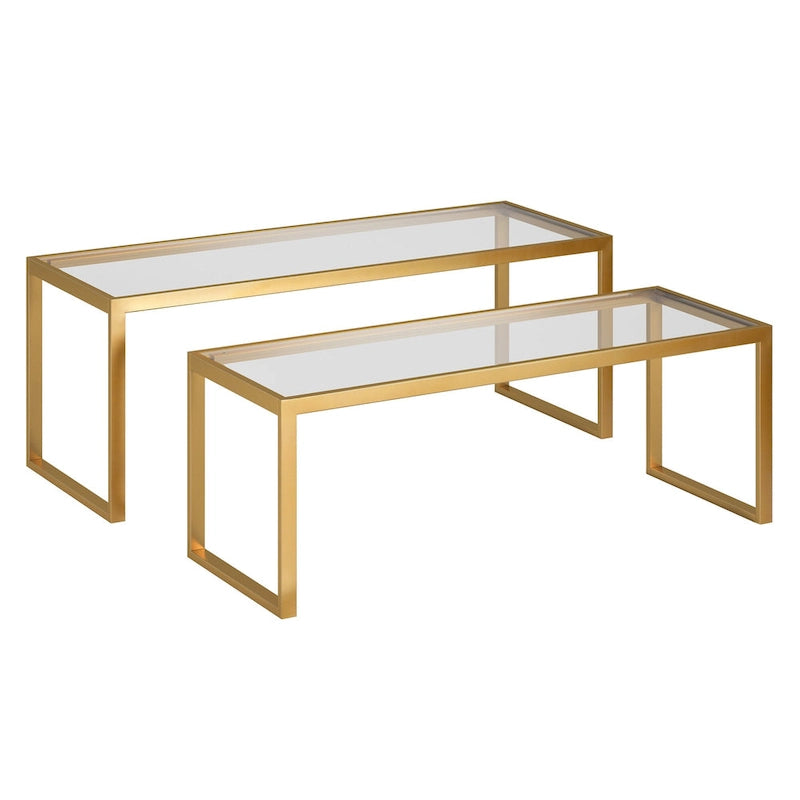 Table basse gigogne Silver Orchid Goetz en bronze noirci