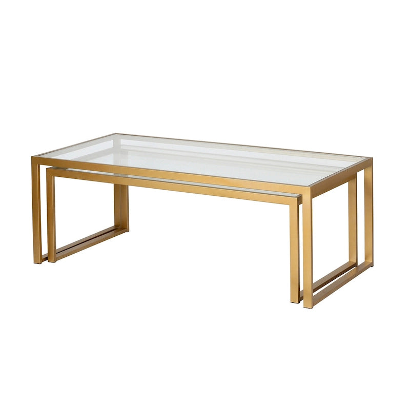 Table basse gigogne Silver Orchid Goetz en bronze noirci