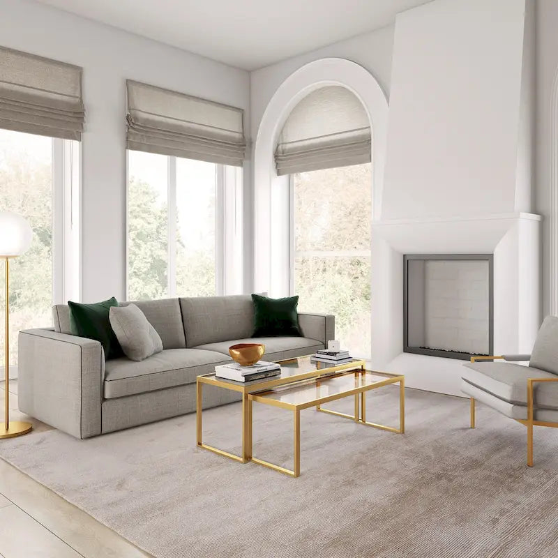 Table basse gigogne Silver Orchid Goetz en bronze noirci