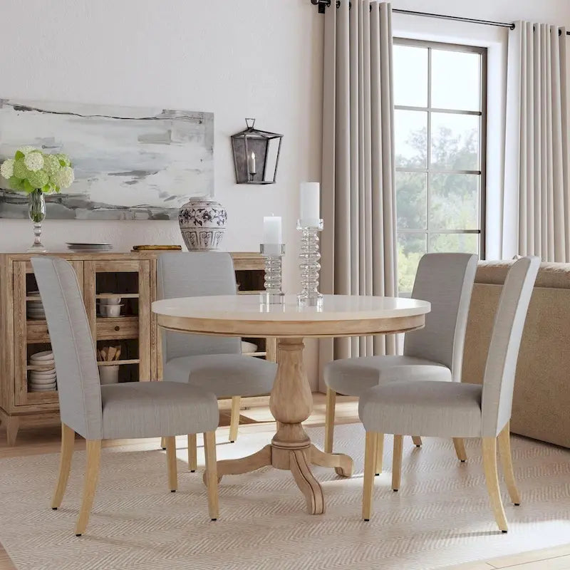 Chaises de salle à manger HomePop à détails festonnés - Lot de 2