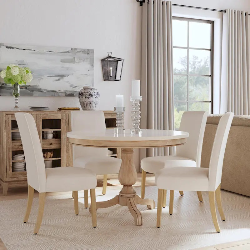 Chaises de salle à manger HomePop à détails festonnés - Lot de 2