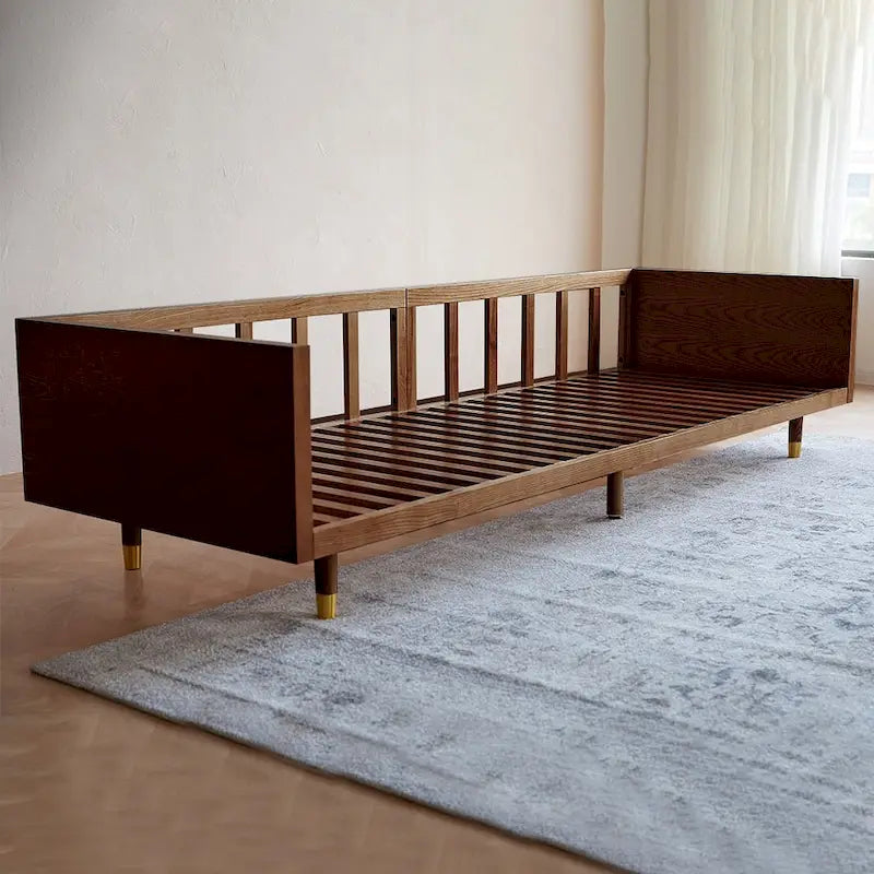 JASIWAY Canapé moderne 3 places en tissu rembourré coton lin, Beige
